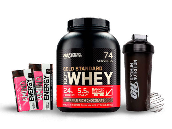 Combo Gold Standar 5lb + Sobres amino energy + Shaker