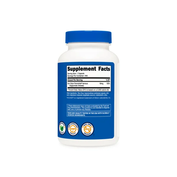 Ferrochel Iron 18mg Nutricost - Imagen 2