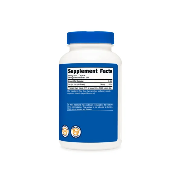 Zinc Picolinate 50MG Nutricost - Imagen 2