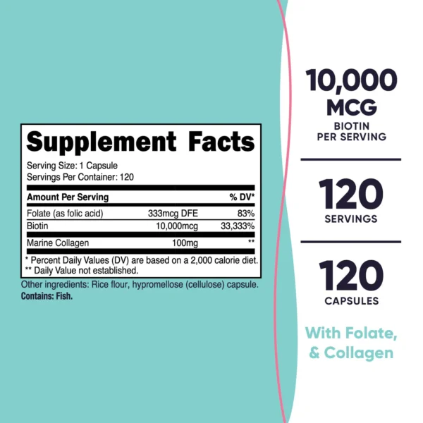 Biotin para mujer Nutricost - Imagen 2