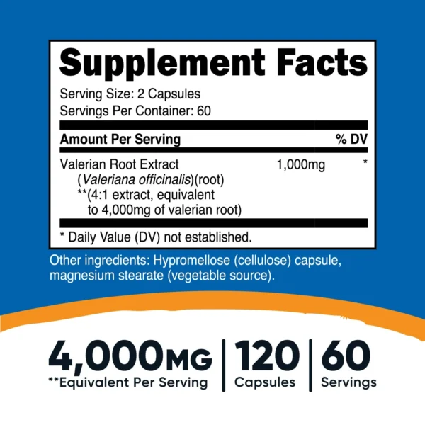 Valerian Root 1000mg Nutricost - Imagen 2